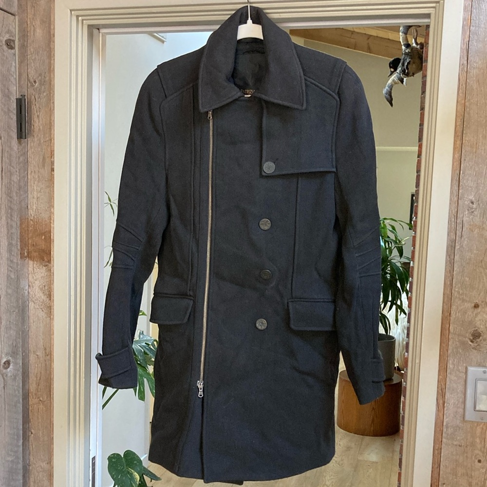 Men's Black Wool Coat